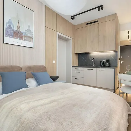 Beige By The River In With Balcony By Renters Apartment Szczecin